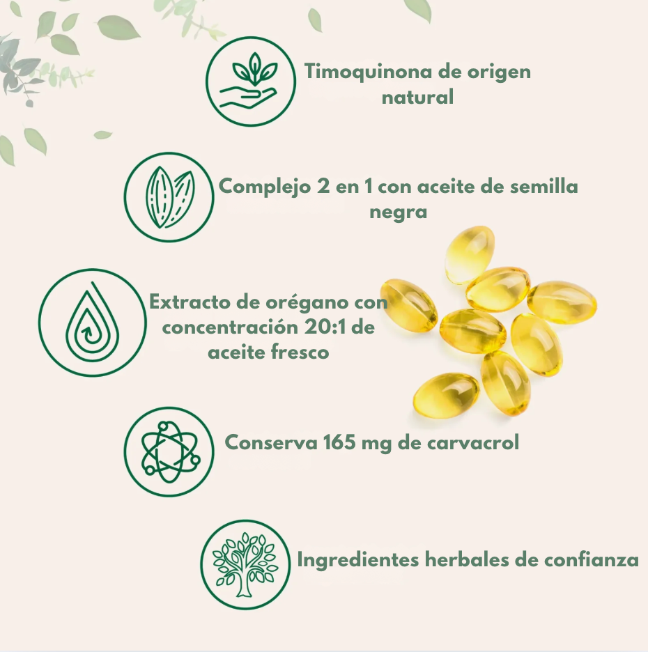 Aceite de Orégano + Aceite de semilla negra (carvacol)