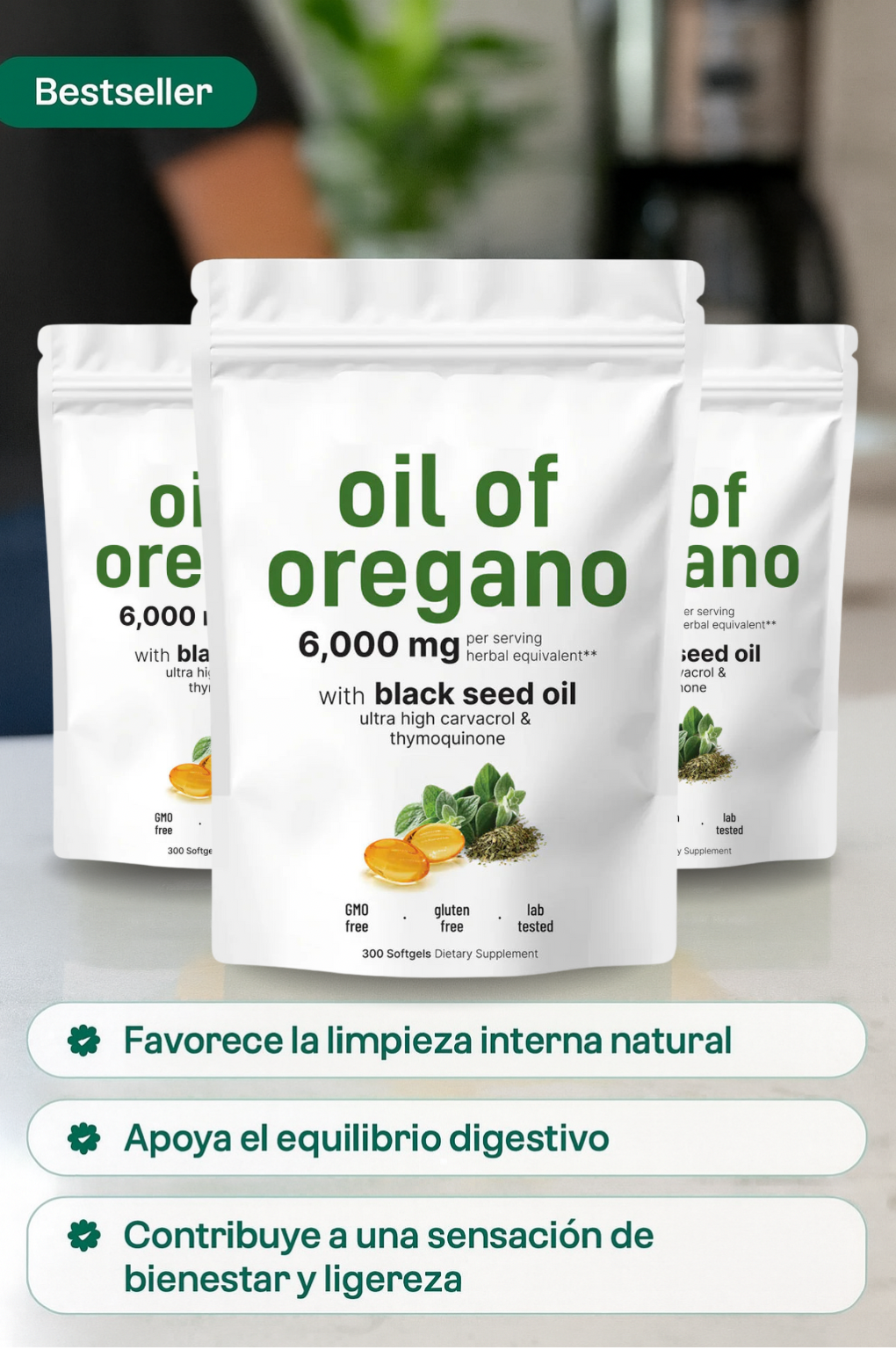 Aceite de Orégano + Aceite de semilla negra (carvacol)