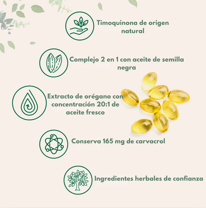 Aceite de Orégano + Aceite de semilla negra (carvacol)