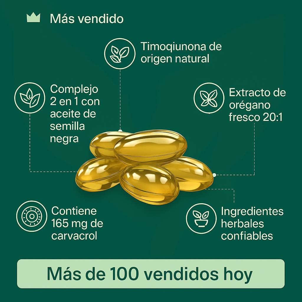 Aceite de Orégano + Aceite de semilla negra (carvacol)