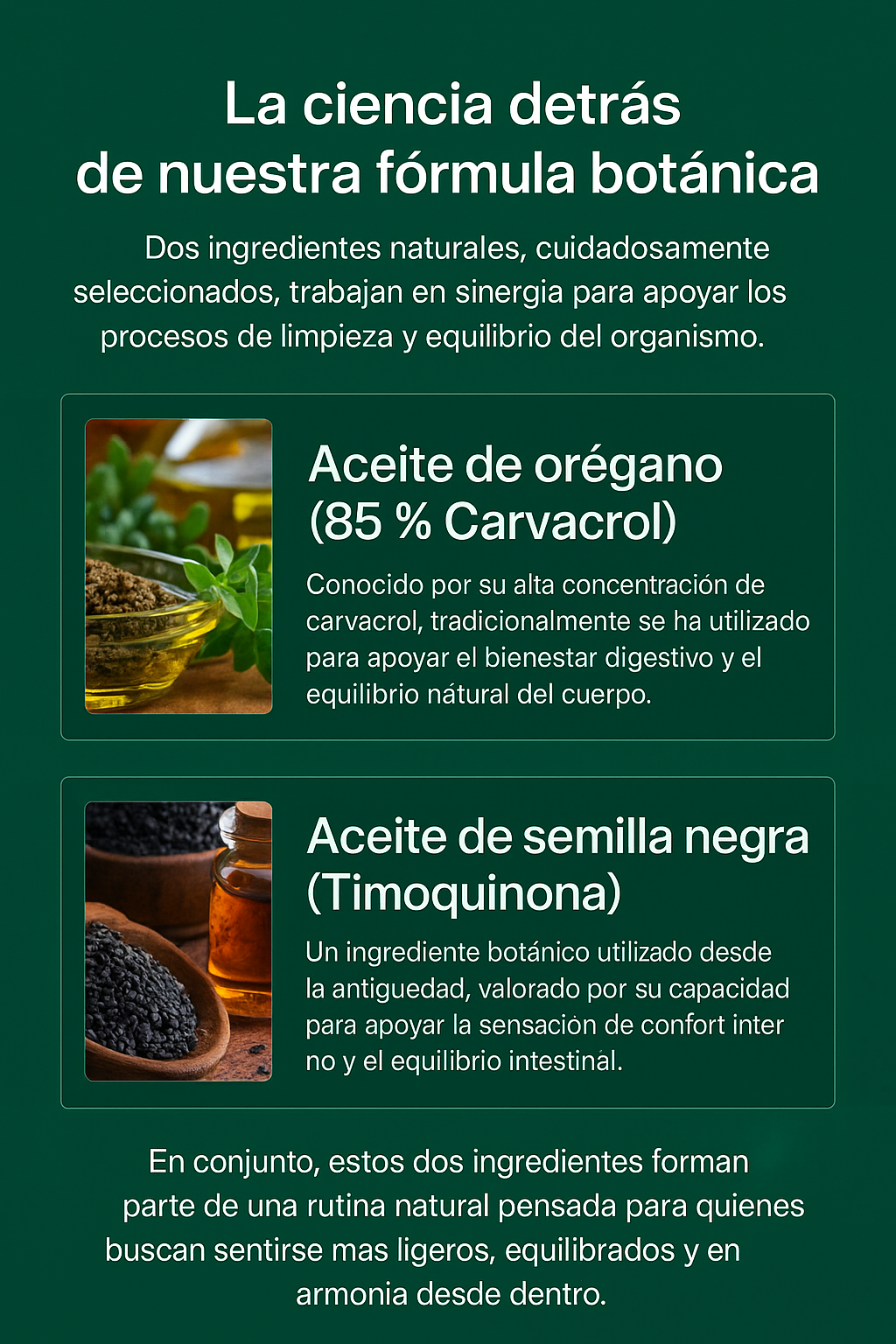 Aceite de Orégano + Aceite de semilla negra (carvacol)